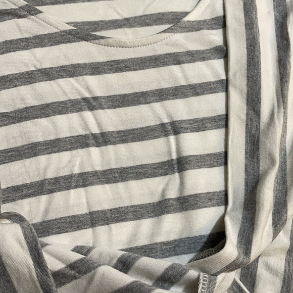 White House Black Market Grey and White Striped Top - Picture 7 of 7